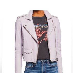 IRO Women's Purple Leather Jacket